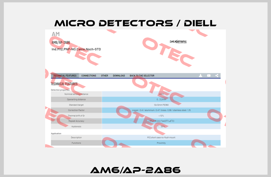 AM6/AP-2A86 Micro Detectors / Diell
