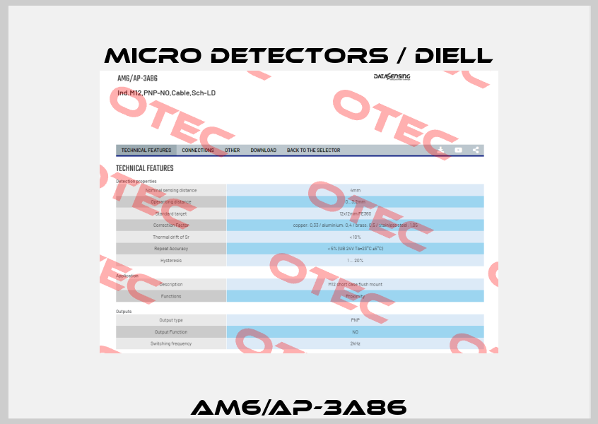 AM6/AP-3A86 Micro Detectors / Diell