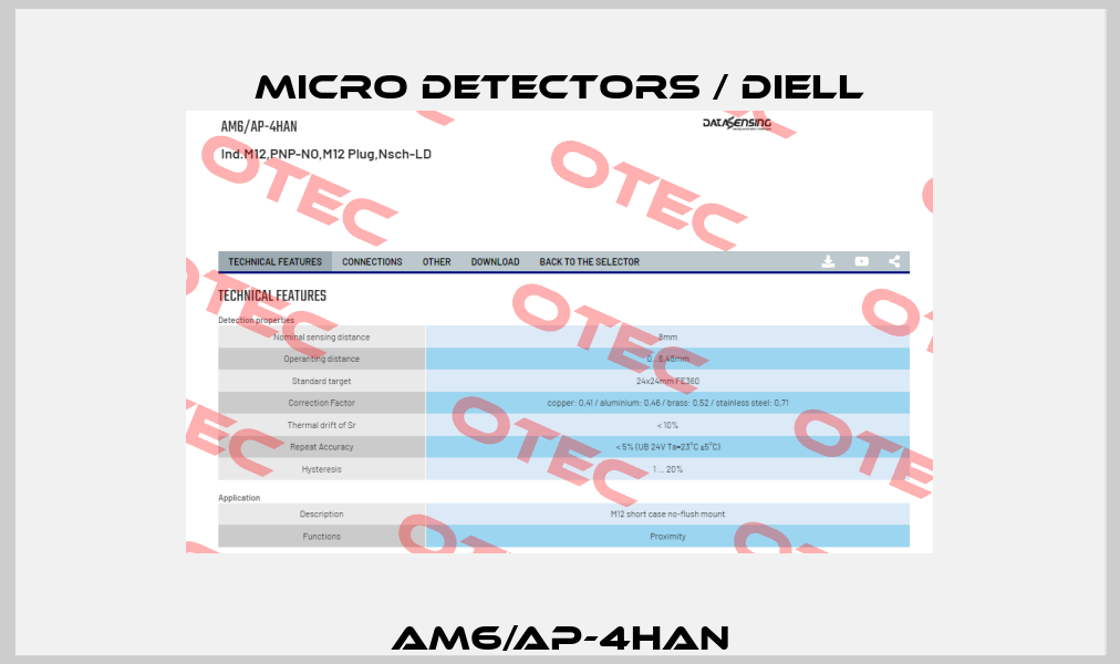 AM6/AP-4HAN Micro Detectors / Diell