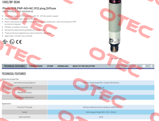 FAR2/BP-0EAN Micro Detectors / Diell