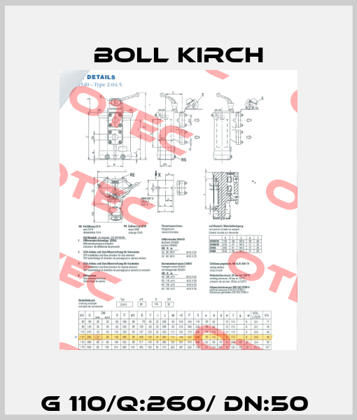 G 110/Q:260/ DN:50  Boll Kirch