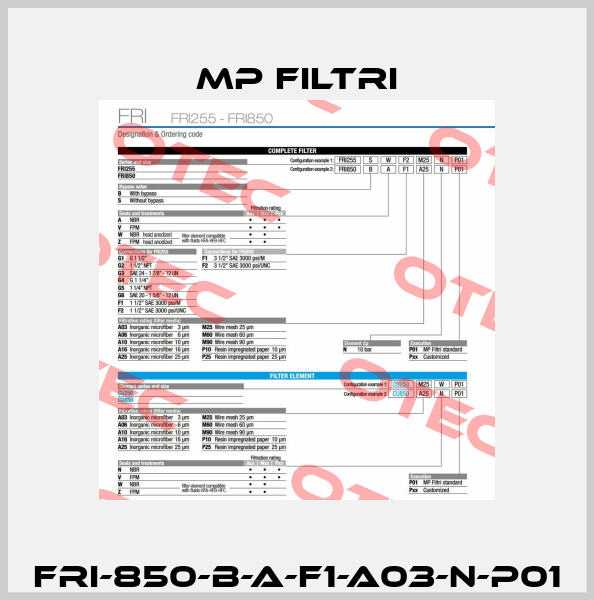 FRI-850-B-A-F1-A03-N-P01 MP Filtri