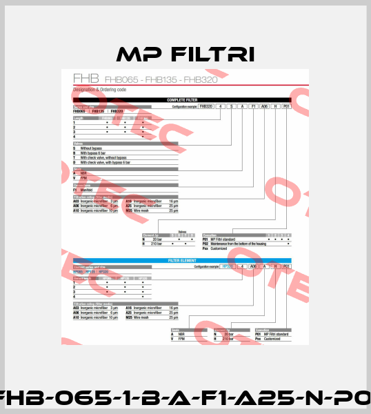 FHB-065-1-B-A-F1-A25-N-P01 MP Filtri