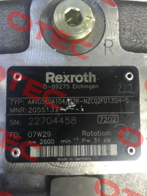 Part number: R902055137, A4VG56DA1D4/32R-NZC02F013SH-S Rexroth