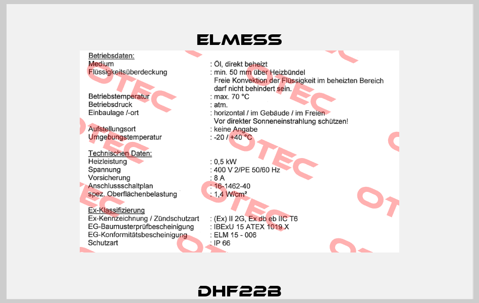 DHF22B Elmess