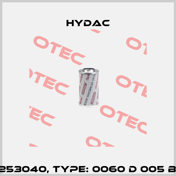 p/n: 1253040, Type: 0060 D 005 BH4HC Hydac