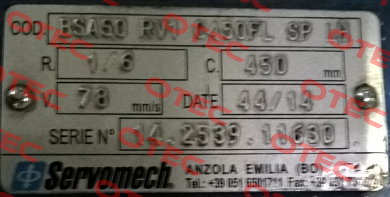 BSA50 - RV1 - C450 - FL - SP - Vers.6 - IEC90 B14 - LH  Servomech