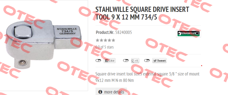 p/n: 58240005, Type: 734/5 Stahlwille