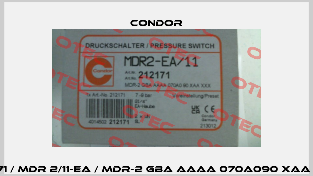 212171 / MDR 2/11-EA / MDR-2 GBA AAAA 070A090 XAA XXX Condor