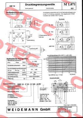 DBD10-Z10-F140-ARV/BRV Weidemann