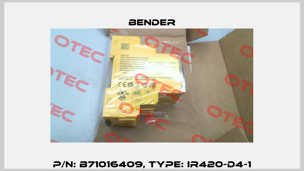 p/n: B71016409, Type: IR420-D4-1 Bender