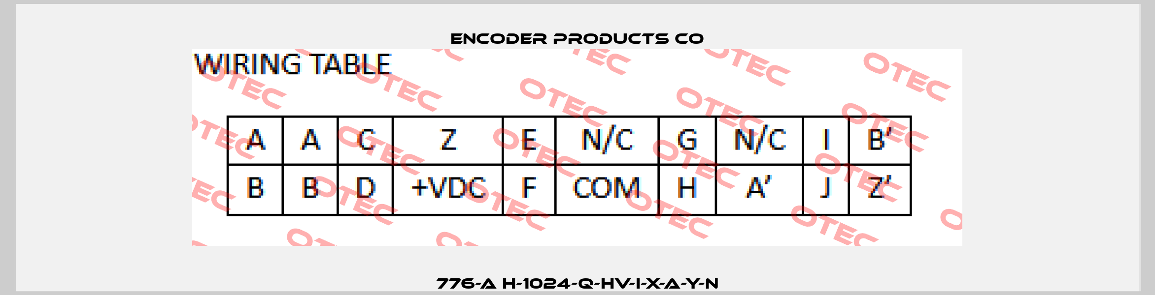 776-A H-1024-Q-HV-I-X-A-Y-N Encoder Products Co